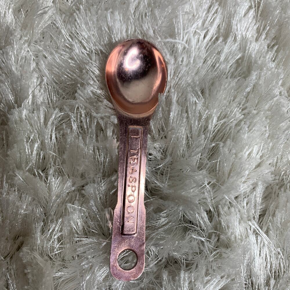 Vintage Pink Metal Aluminum 1 Tsp Teaspoon Measuring Spoon